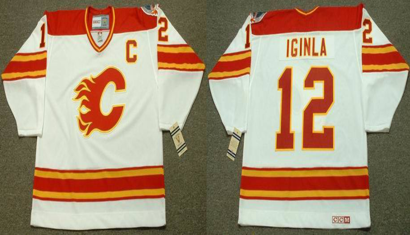 2019 Men Calgary Flames #12 Iginla white CCM NHL jerseys